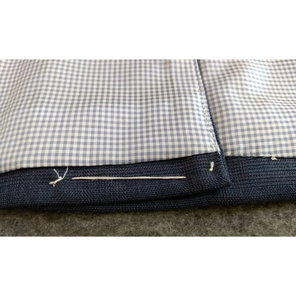Banana Republic Slim Fit Blazer Men 44R Stretch Jacket Blue Plaid Lined NWOT